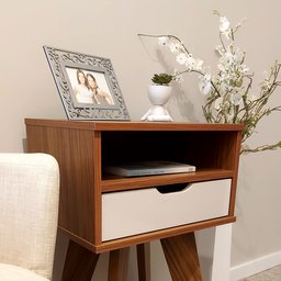 Mesa Lateral de Apoio com Gaveta Pés Retrô Vip Artely - 13