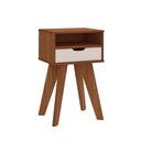 Ver imagem 3 de Mesa Lateral de Apoio com Gaveta Pés Retrô Vip Artely Marrom