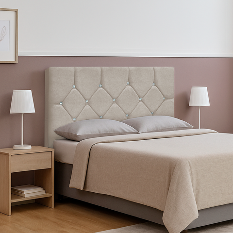 Cabeceira Casal 1.60 Queen Maju Luxo Suede:Bege