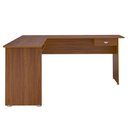 Ver imagem 3 de Mesa em L para Escritório Pés Antiumidade Cannes Artely 1 Gaveta 100% MDF 165cm Cedro Marrom