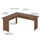 Ver imagem 5 de Mesa em L para Escritório Pés Antiumidade Cannes Artely 1 Gaveta 165cm Cedro