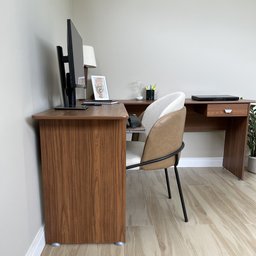 Mesa em L para Escritório 1 Gaveta Pés Antiumidade Cannes Artely - 15