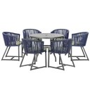 Ver imagem 1 de Mesa e 6 Cadeiras e Noronha Preto E5 Trama Original Azul