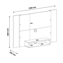 Painel para TV até 40 Polegadas com Nicho e detalhes Flex Cine - 4