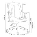 Ver imagem 3 de Cadeira de Escritório Giratória Diretor Flow F02 Base Cinza Linho Bege Claro - Lyam Decor