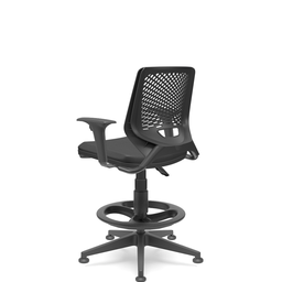 Cadeira Caixa Beezi Piramidal Plaxmetal com Braços Reguláveis Preta - 2