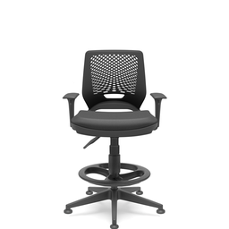 Cadeira Caixa Beezi Piramidal Plaxmetal com Braços Reguláveis Preta - 1