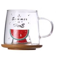 Caneca C/ Tampa Bambu Miniatura 3d 280ml - Melancia + Caixa - 2