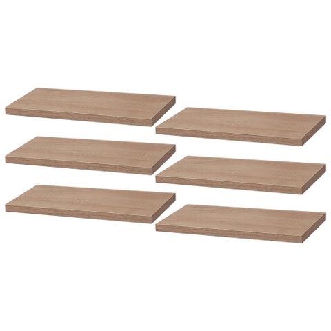 Kit 6 Prateleiras 30 X 15cm Carvalho Suporte Invisível