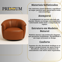 Ver imagem 6 de Poltrona Moderna Base Giratória Estofada Luxo Compose Courino Caramelo P/ Sala Hall Entrada Recepção
