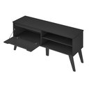 Ver imagem 2 de Rack para TV até 55 Polegadas MDF 134cm 1 Porta 2 Nicho Lotus Verona Artely Preto