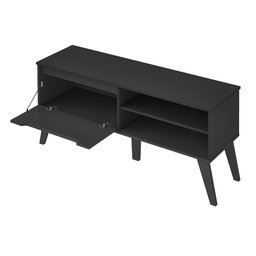 Rack para TV até 55 Polegadas MDF 134cm 1 Porta 2 Nicho Lotus Verona Artely Preto - 2 Rack para TV até 55 Polegadas MDF 134cm 1 Porta 2 Nicho Lotus Verona Artely Preto - 2
