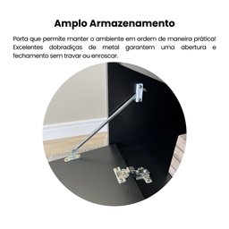 Rack para TV até 55 Polegadas MDF 134cm 1 Porta 2 Nicho Lotus Verona Artely Preto - 8 Rack para TV até 55 Polegadas MDF 134cm 1 Porta 2 Nicho Lotus Verona Artely Preto - 8