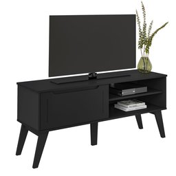 Rack para TV até 55 Polegadas MDF 134cm 1 Porta 2 Nicho Lotus Verona Artely Preto - 17 Rack para TV até 55 Polegadas MDF 134cm 1 Porta 2 Nicho Lotus Verona Artely Preto - 17
