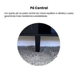 Rack para TV até 55 Polegadas MDF 134cm 1 Porta 2 Nicho Lotus Verona Artely Preto - 9 Rack para TV até 55 Polegadas MDF 134cm 1 Porta 2 Nicho Lotus Verona Artely Preto - 9