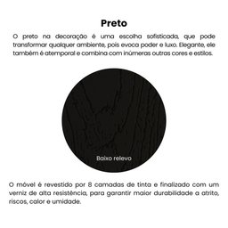 Rack para TV até 55 Polegadas MDF 134cm 1 Porta 2 Nicho Lotus Verona Artely Preto - 18 Rack para TV até 55 Polegadas MDF 134cm 1 Porta 2 Nicho Lotus Verona Artely Preto - 18