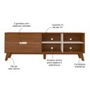 Ver imagem 4 de Rack para TV até 75 Polegadas MDF 180cm 2 Gavetas Verona Bege