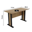 Ver imagem 3 de Conjunto 3 Peças 1 Balcão com 2 Portas e Chave 1 Armário Alto e 1 Mesa de 117cm Espresso Móveis
