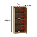 Ver imagem 5 de Conjunto 3 Peças 1 Balcão com 2 Portas e Chave 1 Armário Alto e 1 Mesa de 117cm Espresso Móveis