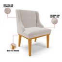 Ver imagem 6 de Kit 10 Cadeiras de Jantar Liz Veludo Cinza Base Fixa Madeira Castanho - D’Rossi