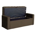 Ver imagem 4 de Conjunto Cabeceira Baú Emma Veludo Casal Marrom