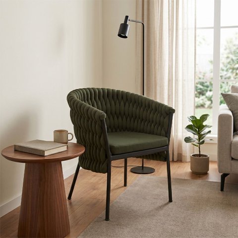 Poltrona Moderna Confortavel e Cheia de Estilo Verde Remgui