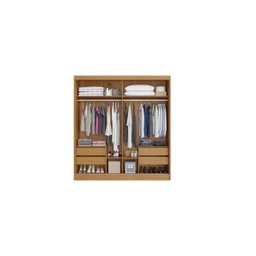 Guarda Roupa Casal Viena com Espelho 2 Portas 4 Gavetas - Bianchi Móveis: Naturale - 3