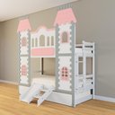 Ver imagem 2 de Treliche Castelo Encantado com Kit Escada/escorregador - Madeira Maciça Branco/cinza/rosa | Housin
