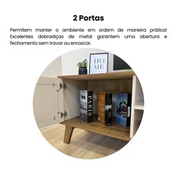 Rack para TV até 75 Polegadas 2 Portas com Pés Retro Charlotte - 8