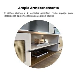 Rack para TV até 75 Polegadas 2 Portas com Pés Retro Charlotte - 7
