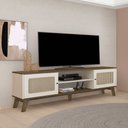 Ver imagem 1 de Rack Retrô para TV até 75 Polegadas MDF 180cm 2 Portas Charlotte Marrom