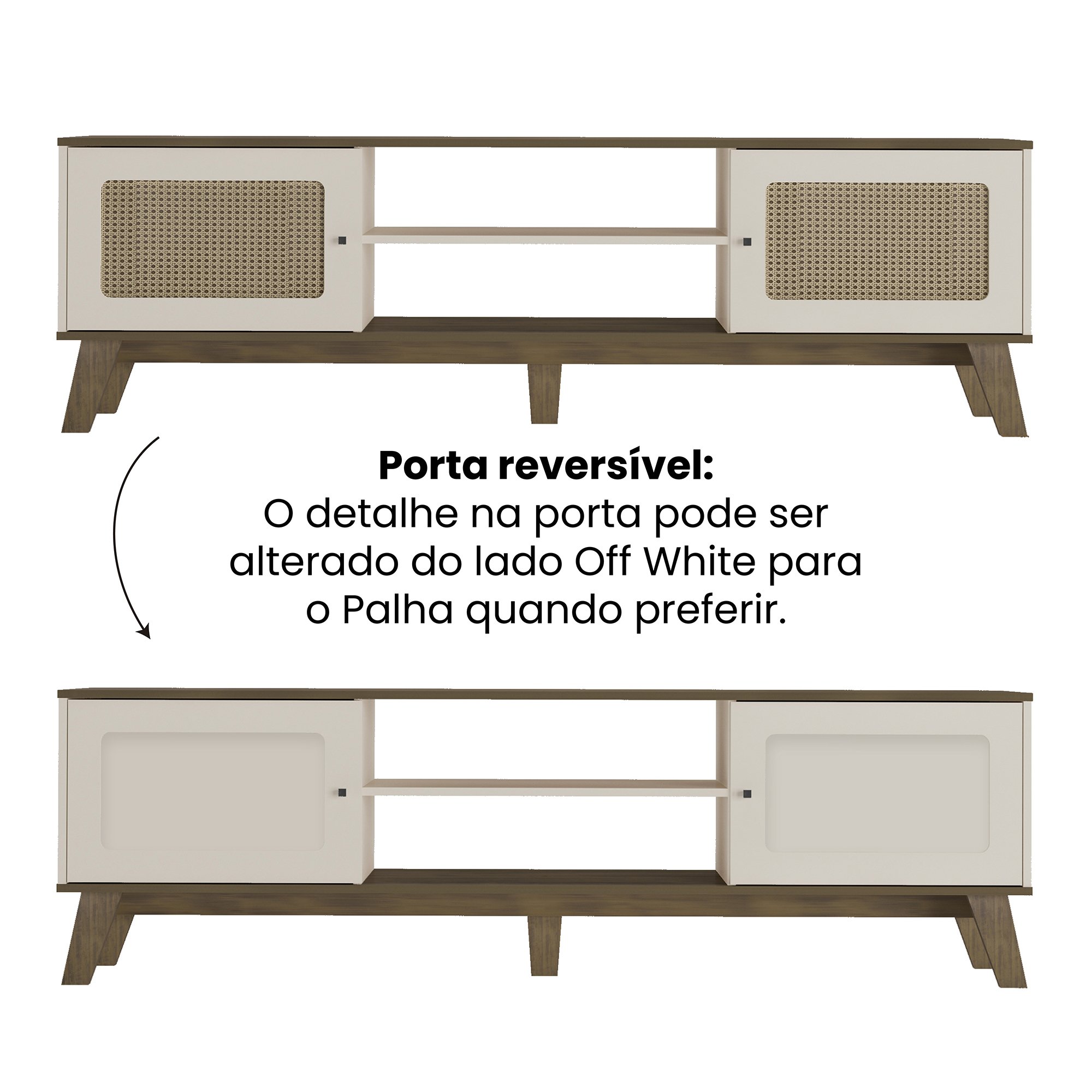 Rack para Sala de Estar 2 Portas 1 Prateleira Memphis  - 5