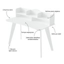 Ver imagem 5 de Escrivaninha Mesa Escritório com Nichos Sofia Artely 120cm Branco