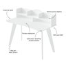 Escrivaninha Mesa Escritório com Nichos Sofia Branco Artely - 5