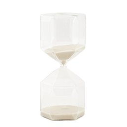 Ampulheta Decorativa em Vidro Areia Branca 19cm 30 Minutos 18734 Mart - 1
