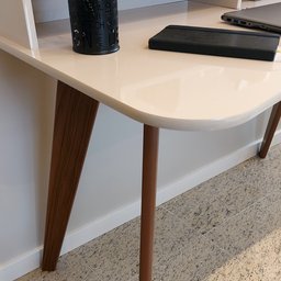 Escrivaninha com 5 Nichos 120 cm Penteadeira Feminina Sofia Off White/Cedro 100% em MDF - 18