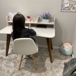 Escrivaninha com 5 Nichos 120 cm Penteadeira Feminina Sofia Off White/Cedro 100% em MDF - 20
