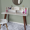 Escrivaninha Mesa Escritório com 5 Nichos 120 cm Penteadeira Feminina Sofia Off White/Cedro 100% em MDF - 5