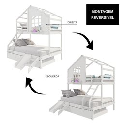 Treliche Casinha Janela Casal Escada/escorregador Branco - 2