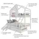 Ver imagem 4 de Treliche Casinha Janela Casal Escada/escorregador Branco