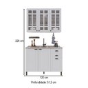 Ver imagem 4 de Cozinha Compacta Bariloche 6 Portas 2 Gavetas 3 Prateleiras com Vidro 100% MDF Branco - Indékes