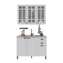 Ver imagem 2 de Cozinha Compacta Bariloche 6 Portas 2 Gavetas 3 Prateleiras com Vidro 100% MDF Branco - Indékes