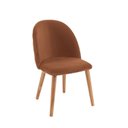 Ver imagem 1 de Cadeira para Sala de Jantar Escritório Estofada Madeira Maciça Ergonômica Ediane Yescasa Laranja/Telha