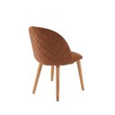 Ver imagem 2 de Cadeira para Sala de Jantar Escritório Estofada Madeira Maciça Ergonômica Ediane Yescasa Laranja/Telha
