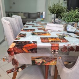 Toalha Pvc Estampada Transparente 5.0x1.4m Protetora Mesa 02 - 4