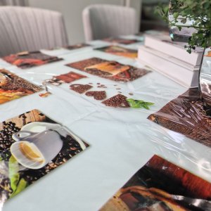 Toalha Pvc Estampada Transparente 5.0x1.4m Protetora Mesa 02