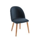 Ver imagem 1 de Cadeira para Sala de Jantar Escritório Estofada Madeira Maciça Ergonômica Ediane Yescasa Azul/Marinho