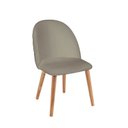 Ver imagem 2 de Cadeira para Sala de Jantar Escritório Estofada Madeira Maciça Ergonômica Ediane Yescasa Bege/Fendy