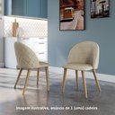 Ver imagem 1 de Cadeira para Sala de Jantar Escritório Estofada Madeira Maciça Ergonômica Ediane Yescasa Bege/Fendy