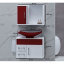 Ver imagem 4 de Gabinete para Banheiro com Cuba e Espelheira Turin Branco/Vinho